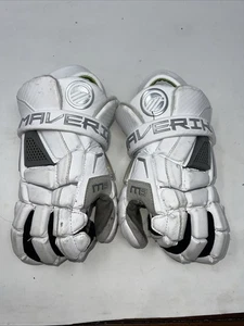🔥 Maverick Max • Lacrosse Gloves Size Medium M 12 In. White - Picture 1 of 6