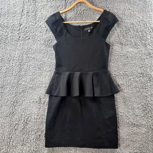 FOREVER NEW Womens Dress Size 10 Black Stretch Knit Short Sleeve Scoop Neck - Picture 1 of 13