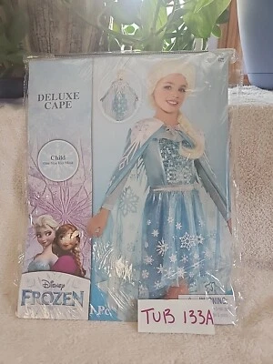 Nuevo Disney Frozen Queen Elsa Azul Deluxe Capa Solo Niño Talla OSFM Sin Vestido Foto 1 de 4