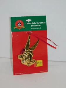 Looney Tunes adorno de Navidad Bugs Bunny de colección dorado 1997 - Imagen 1 de 7