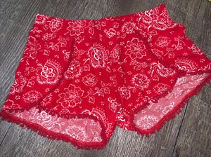 justice sz 7 red paisley 4th July soft comfy shorts guc 6 ? - Picture 1 of 3