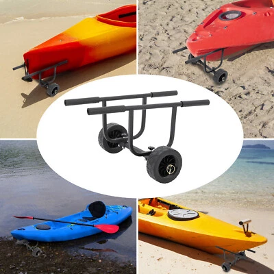 Black Canoe Carrier Rack Dolly Trailer,Modern Boat Dolly Cart Transport Carrier - Image 1 of 4