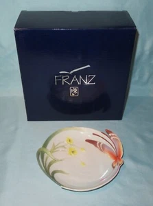 Franz Porcelain Papillon Butterfly Dessert Plate w/ Box  FZ00229 ~ MINT - Picture 1 of 11