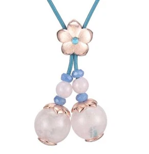 Click & Clack Floret Necklace With Rose Quartz - Picture 1 of 3