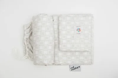 Cot Couture 300 Thread Count Organic Cotton Beige Crosses Cot Sheet Set • 30$