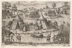 France Hogenottenkriege Île Aux Boeufs Gravure Originale Aitzinger 1583
