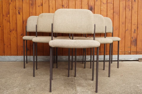 70er Chairs Vintage Dining Room Chair Metal Lounge Stacking Chair 60er 1/6 Cover