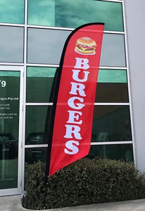 3.5m Burger Flag Kit / Flag Banner/ Advertising Feather Flag Kit- Ship Today! - Picture 1 of 9