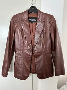 Vintage 1970s 1980s Wilson’s Leather Chocolate Brown Leather Jacket Blazer Mob - Picture 1 of 3