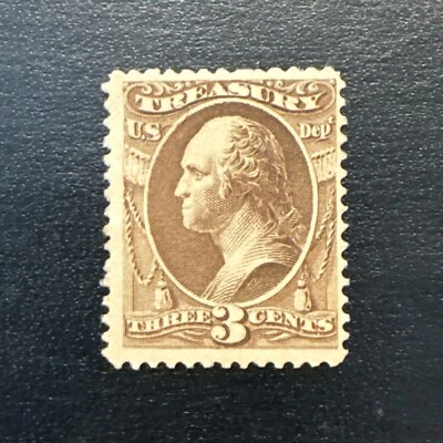 US Scott #O109 3c Department of Treasury Official Stamp mint Hinged W/G - Image 1 of 2