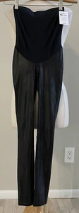 Leggings donna Spanx Mama ecopelle nuovi con etichette taglia XS molto neri 20201R - Foto 1 di 5