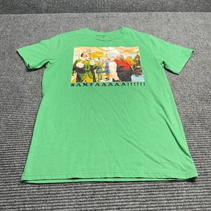 Elf Youth Santa Coming Shirt Size XL Green Solid Short Sleeve - Picture 1 of 5