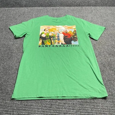 Elf Youth Santa Coming Shirt Size XL Green Solid Short Sleeve - Image 1 of 4