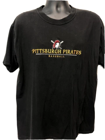 Pittsburgh Pirates Embroidered Shirt Black Large Ultra Cotton MLB Cover