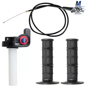7/8" 22mm Twist Throttle Handle Grip with Cable 50-250CC ATV Dirt Bike - Foto 1 di 9