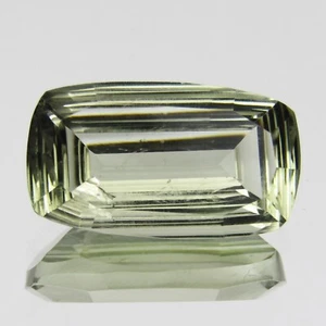 10.45Cts EXQUISITE CUSHION CONCAVE CUT NATURAL GREEN AMETHYST LOOSE GEMSTONE - Picture 1 of 3