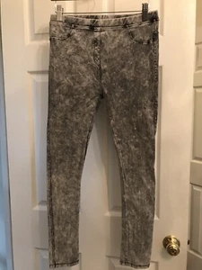 Zara Kids Girls Black Grey White Stonewashed Distressed Jeggings Leggings 13/14 - Picture 1 of 3