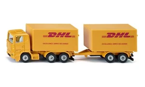 1694 Camion DHL avec Remorque métal/plastique Jaune hayons ouvrants remorque ... - Picture 1 of 5