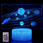 Solar System 3D Night Light,Universe Space Illusion Lamp,16 Colours Changing LED