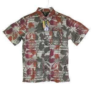 Royal Robbins kurzärmeliges Herrenhemd klein entspannte Passform Comino-Blatt geknöpft - Bild 1 von 6