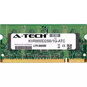 1GB DDR2 PC2-6400 800MHz SODIMM (Kingston KVR800D2S6/1G Equivalent) Memory RAM - Picture 1 of 2