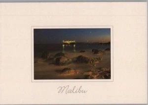 Malibu Pier & Beach Scene at Night California Greeting Card Note Card Postcard - Picture 1 of 2