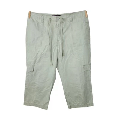 Pantalones utilitarios cargo Gloria Vanderbilt talla 16 38" cintura senderismo verde claro  Foto 1 de 4