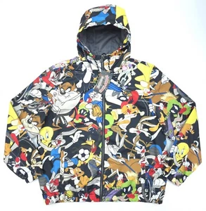 Members Only Looney Tunes Hombres XL Cremallera Completa Chaqueta Cortavientos con Capucha Estampado de Colaboración - Imagen 1 de 12
