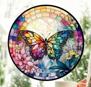 Láminas IMAGEN VENTANA con efecto WOW * MARIPOSA * 23 cm Ø * ¡Reutilizable! - Imagen 1 de 2