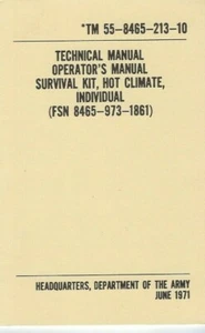 Historical book for  Survival Kit, Hot Climate, Individual, Operator's - Picture 1 of 1
