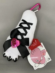 Brazo de oso sombrío Chax-GP #597 con cordones vibrante mascota blanca negra etiqueta de 6,5" - Imagen 1 de 8