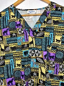 Uniform Medical Nursing Scrub Angelica Brand Unisex 1-Pocket Animal Prints 3XL - Picture 1 of 7