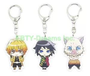 Set 3 Portachiavi Demon Anime Acrilico Zenitsu Inosuke Giyuu v2 - Foto 1 di 2