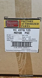 OEM Carrier, Bryant, Payne HC45TQ125 Blower Motor. 3/4 HP, 1075 RPM. New - Picture 1 of 3