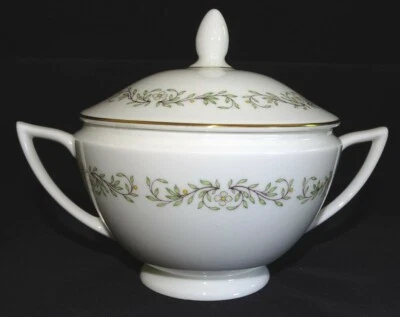 Minton England April Sugar Bowl w/ Lid Bone China - Gold Mark - Image 1 of 4