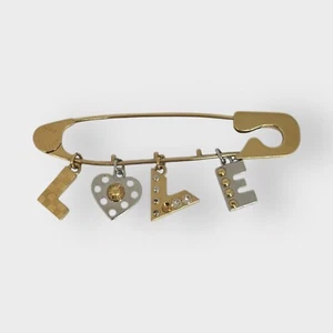 Original Louis Vuitton Sicherheitsnadel Brosche Damier Love zweifarbig Kristall - Bild 1 von 11