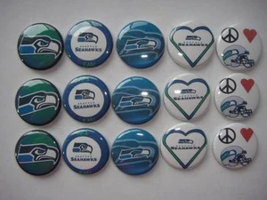 15 Seattle Seahawks botones de espalda plana o alfiler insignia cabujones embellecer imanes - Imagen 1 de 5