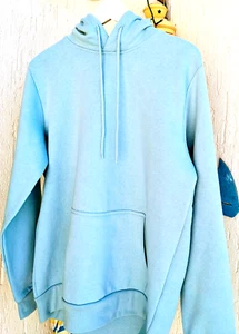 !! NEU !!COOLER HOODIE !! HELLBLAU GR. M !! OVERSIZE !! TOP !! NEU !! OVERSIZE - Bild 1 von 9