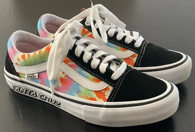 Новый с Ярлыками VANS Pro x Santa Cruz старый Skool черная замша галстук краситель кроссовок молодежи мальчиков размер 5 - Изображение 1 из 4