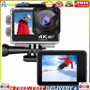 4K 30FPS 16MP WiFi Action Video Cam 170°Weitwinkelobjektiv 2,0 + 1,4 Zoll Dual-B - Bild 1 von 12