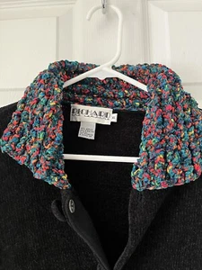 Vintage Damen Grobstrick Pullover schwarz bunt Gr. XL Richard And Company - Bild 1 von 6