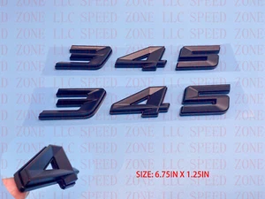 (2pc) Matte Black 345 Badge Emblem For MOPAR HEMI Passenger & Driver Side - Foto 1 di 5
