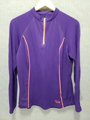 Top morado Mountain Hardwear para mujer 1/4 cremallera pulóver elástico liso grande B28 Foto 1 de 4