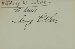 RARE! “PV-1 Ventura Test Pilot" Tony LeVier Hand Signed 3X5 Card - Picture 1 of 1