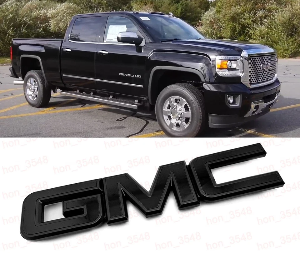 GM Grille  Emblem ALL Black for 2015-2019 GMC Sierra 1500 2500HD 3500HD - Image 1 of 3