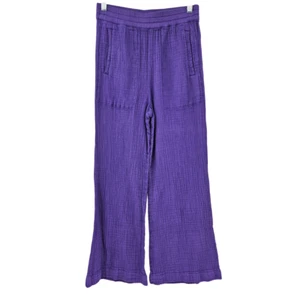 Pantalón Raquel Allegra Algodón Gasa Pierna Ancha Púrpura Para Mujer Talla 0 Lagenlook Hippie - Imagen 1 de 12