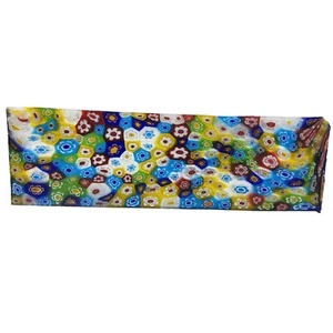 Millefiori Glas, Platte, Cabbing Rough, Lapidar, #R-6466 - Bild 1 von 12