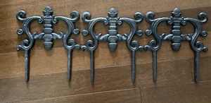 Set Of 3 Black Decorative Cast Iron Garden Edging Border Landscape Edging - Picture 1 of 4