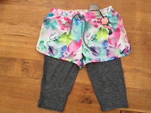 Next Girls Floral Print/Grey 2-in-1 Sports Shorts/Leggings - BNWT - 3 years - Picture 1 of 3