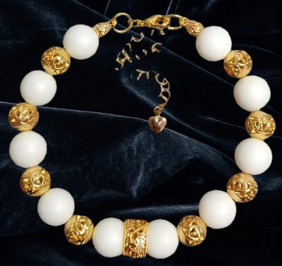 Damen Armband💍Damen Perlenarmband 24 Karat vergoldete Perlen Damen Schmuck Neu  - Bild 1 von 3